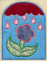 Flower w/Raincloud (Applique)