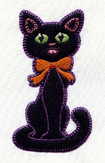 Vintage Halloween Black Cat (Heirloom Applique)