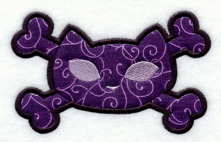 Kitty and Crossbones Patch (Applique)