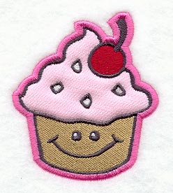 Cheerful Cupcake Patch (Applique)