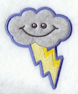 Storm Cloud and Lightning Bolt Patch (Applique)