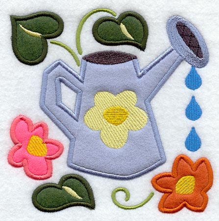 Feeding the Garden Folk Art (Applique)