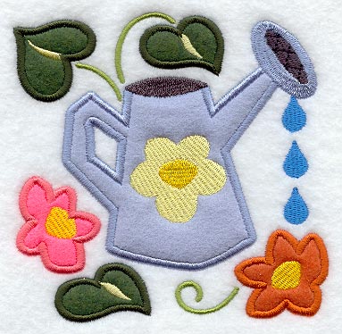 Feeding the Garden Folk Art (Applique)