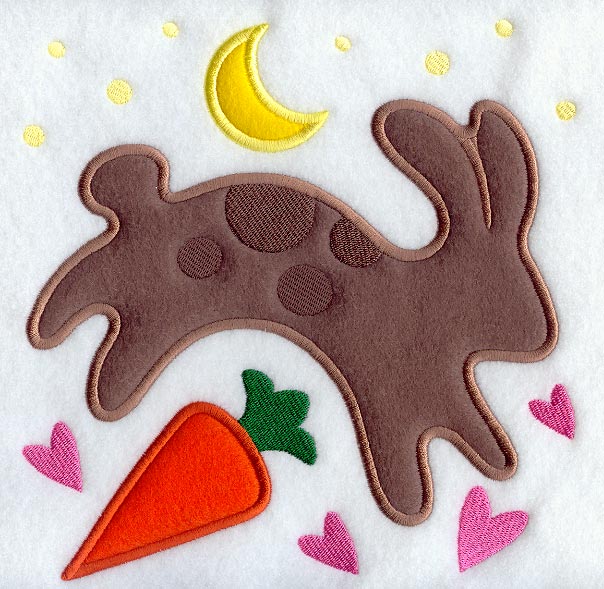 Bunny Love Folk Art (Applique)