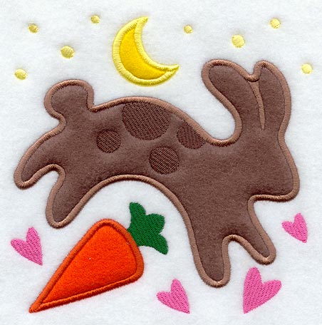 Bunny Love Folk Art (Applique)