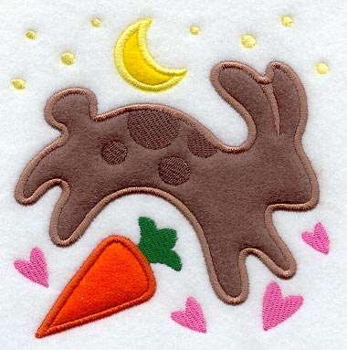 Bunny Love Folk Art (Applique)