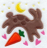 Bunny Love Folk Art (Applique)