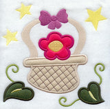Flowering Basket Folk Art (Applique)