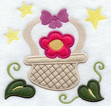 Flowering Basket Folk Art (Applique)
