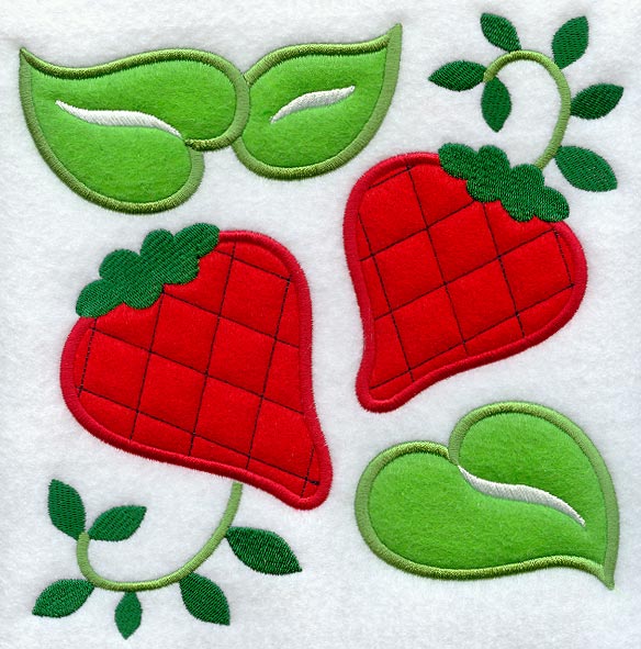 Fruity Berry Folk Art (Applique)
