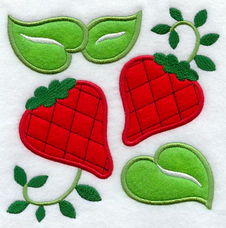 Fruity Berry Folk Art (Applique)
