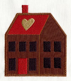 Saltbox House and Heart (Heirloom Applique)