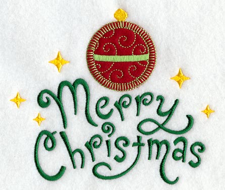 Merry Christmas with Ornament (Heirloom Applique)