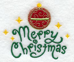 Merry Christmas with Ornament (Heirloom Applique)