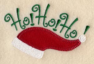 Ho Ho Ho with Santa Cap (Heirloom Applique)