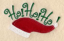 Ho Ho Ho with Santa Cap (Heirloom Applique)
