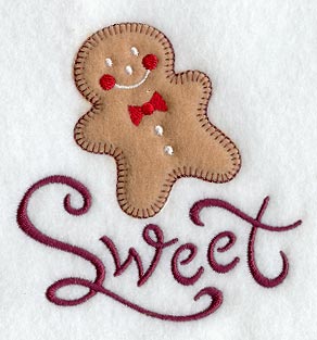 Sweet with Gingerbread Man (Heirloom Applique)