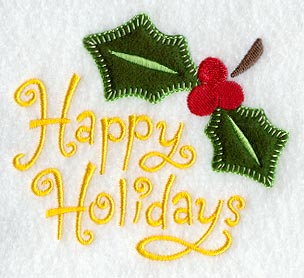 Happy Holidays with Holly (Heirloom Applique)