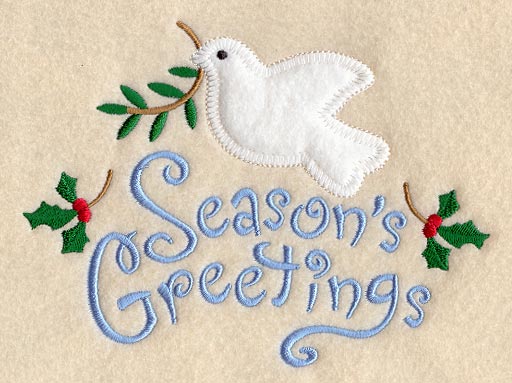 Season's Greetings with Dove (Heirloom Applique)
