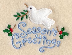 Season's Greetings with Dove (Heirloom Applique)