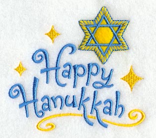 Happy Hanukkah with Star of David (Heirloom Applique)