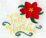 Feliz Navidad with Poinsettia (Heirloom Applique)
