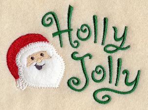 Holly Jolly with Santa (Heirloom Applique)