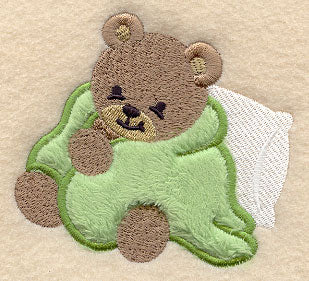 Bear in Snuggly Blanket (Applique)