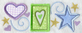 Hearts and Stars Trio (Applique) (Fringe)