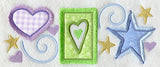 Hearts and Stars Trio (Applique) (Fringe)