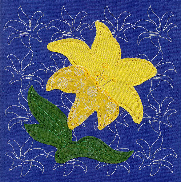 Lily Sashiko Square (Applique) (Single Run)