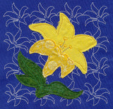 Lily Sashiko Square (Applique) (Single Run)