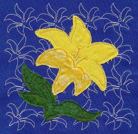 Lily Sashiko Square (Applique) (Single Run)