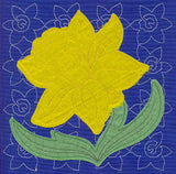 Daffodil Sashiko Square (Applique) (Single Run)