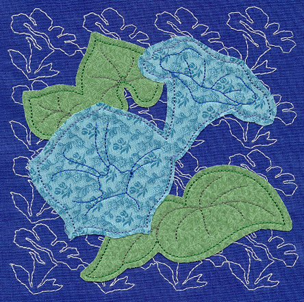 Morning Glory Sashiko Sq (Applique) (Single Run)