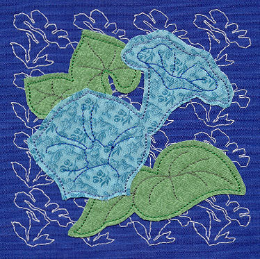 Morning Glory Sashiko Sq (Applique) (Single Run)