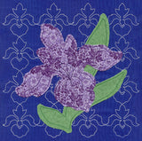 Iris Sashiko Square (Applique) (Single Run)