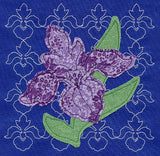 Iris Sashiko Square (Applique) (Single Run)