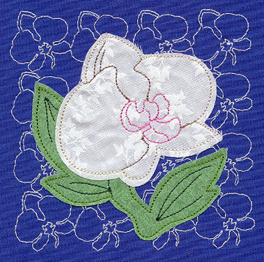 Orchid Sashiko Square (Applique) (Single Run)