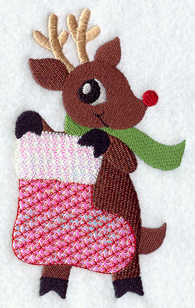 Rudolph Reindeer with Stocking (Mylar)