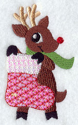 Rudolph Reindeer with Stocking (Mylar)