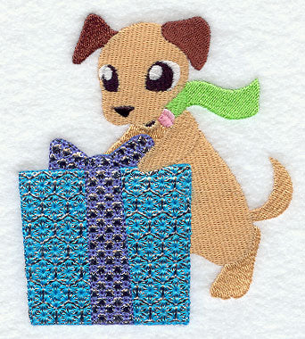 Perry Puppy with Present (Mylar)
