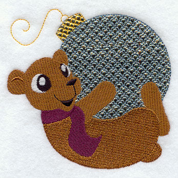 Barney Bear with Christmas Ornament (Mylar)