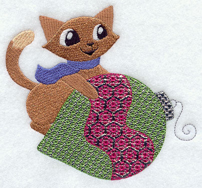 Katie Kitty with Christmas Ornament (Mylar)