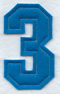 Collegiate Number 3 (Crafty Cut Applique) (5 Inch)