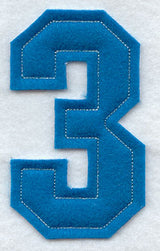 Collegiate Number 3 (Crafty Cut Applique) (5 Inch)