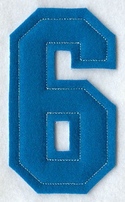 Collegiate Number 6 (Crafty Cut Applique) (5 Inch)