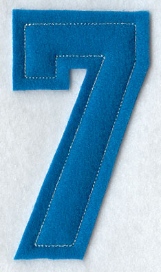 Collegiate Number 7 (Crafty Cut Applique) (5 Inch)