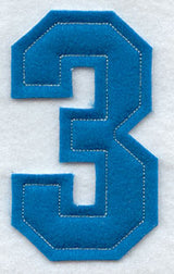 Collegiate Number 3 (Crafty Cut Applique) (5 Inch)