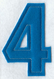 Collegiate Number 4 (Crafty Cut Applique) (5 Inch)
